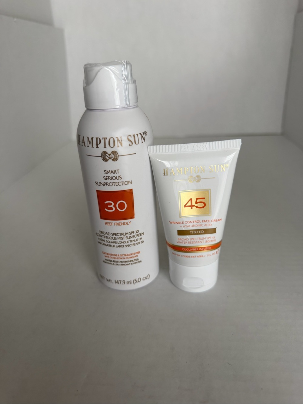 Hampton Sun bundle SPF 30 Spray and SPF 45 Tinted Face Cream Duo NWOT